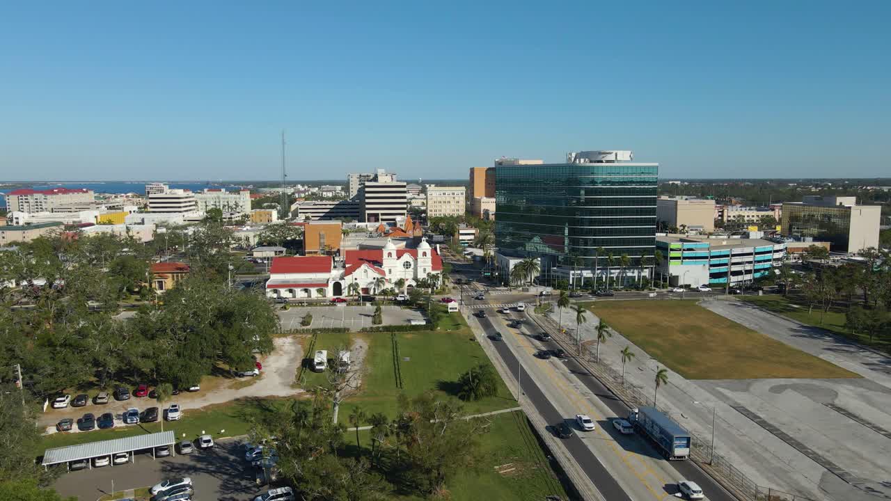 Aerial View of a Florida City Downtown