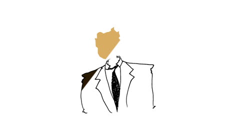 Animation-of-slowly-gestating-painted-businessman-