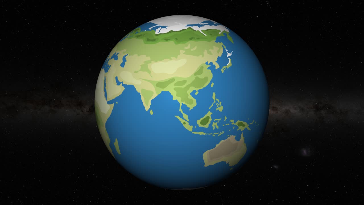 코크의 위치를 확대하는 애니메이션 글로브