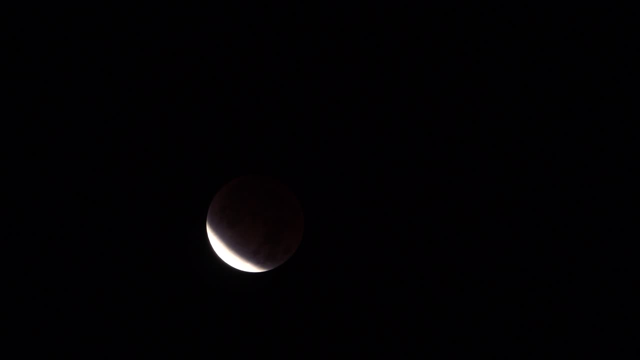 Partial Lunar Eclipse Illuminating the Dark Night Sky