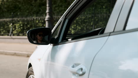 woman driving a car