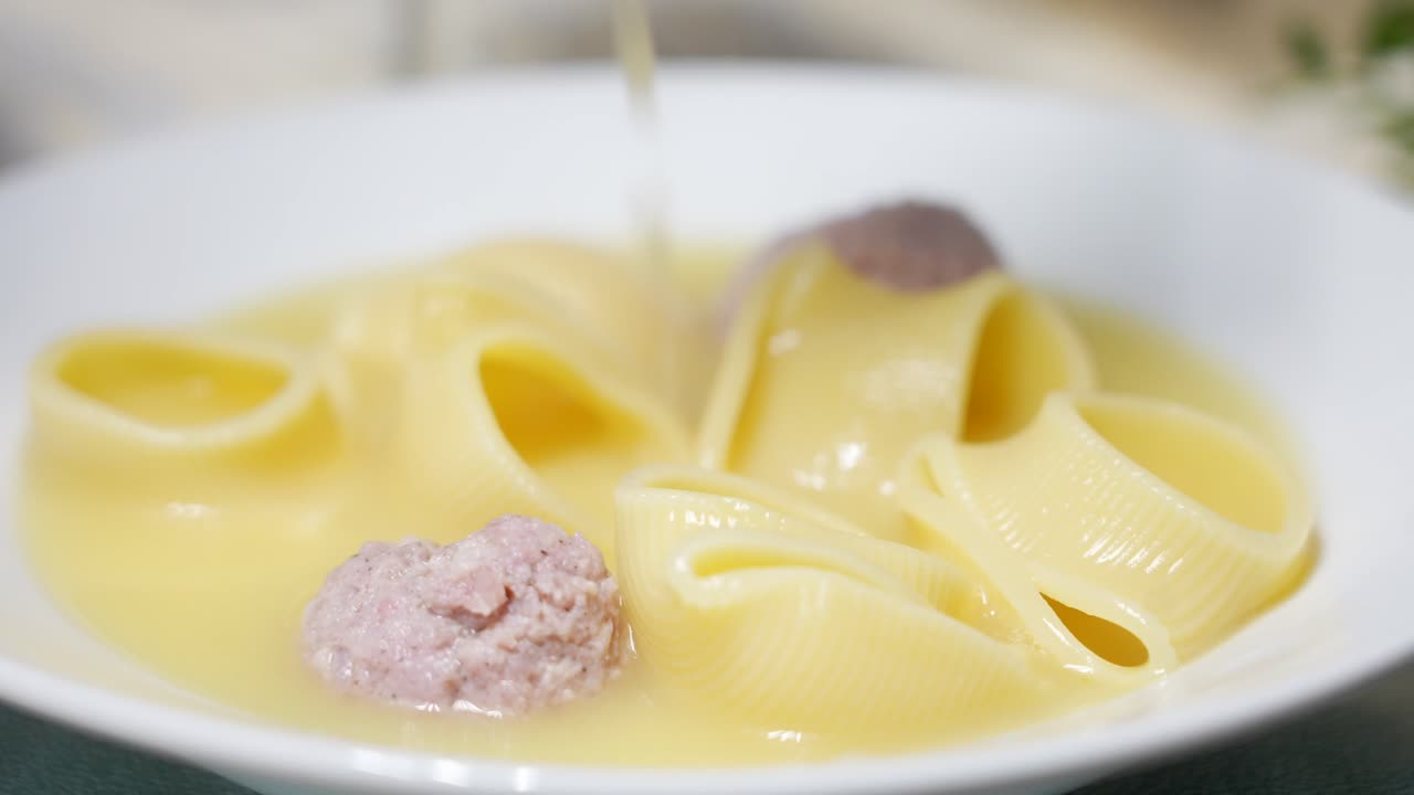 크리스마스 수프의 클로즈업 샷