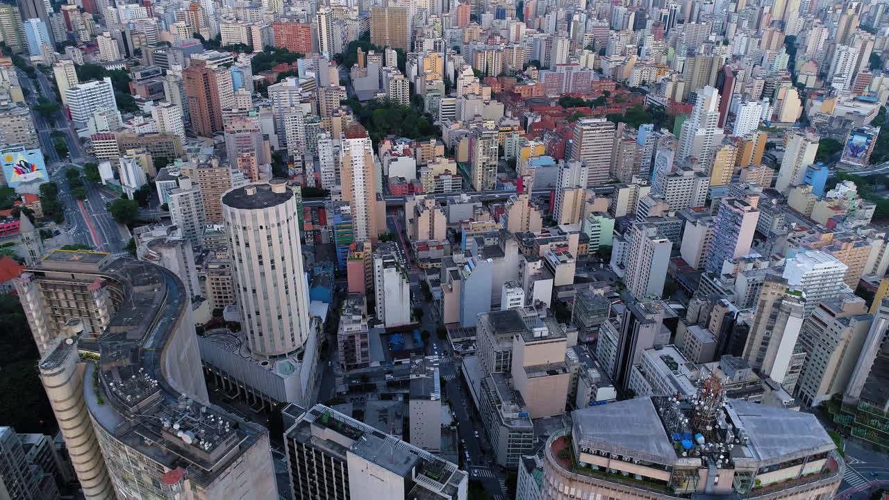 Aerial view to Santa Cecilia neighborhood, Sao Paulo, Brazil