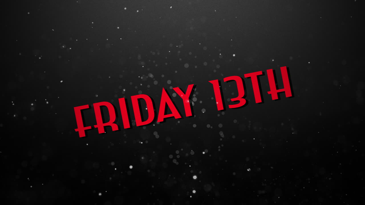 어두운 검은 공간에서 날아다니는 반 ⁇ 이는 금요일 13일