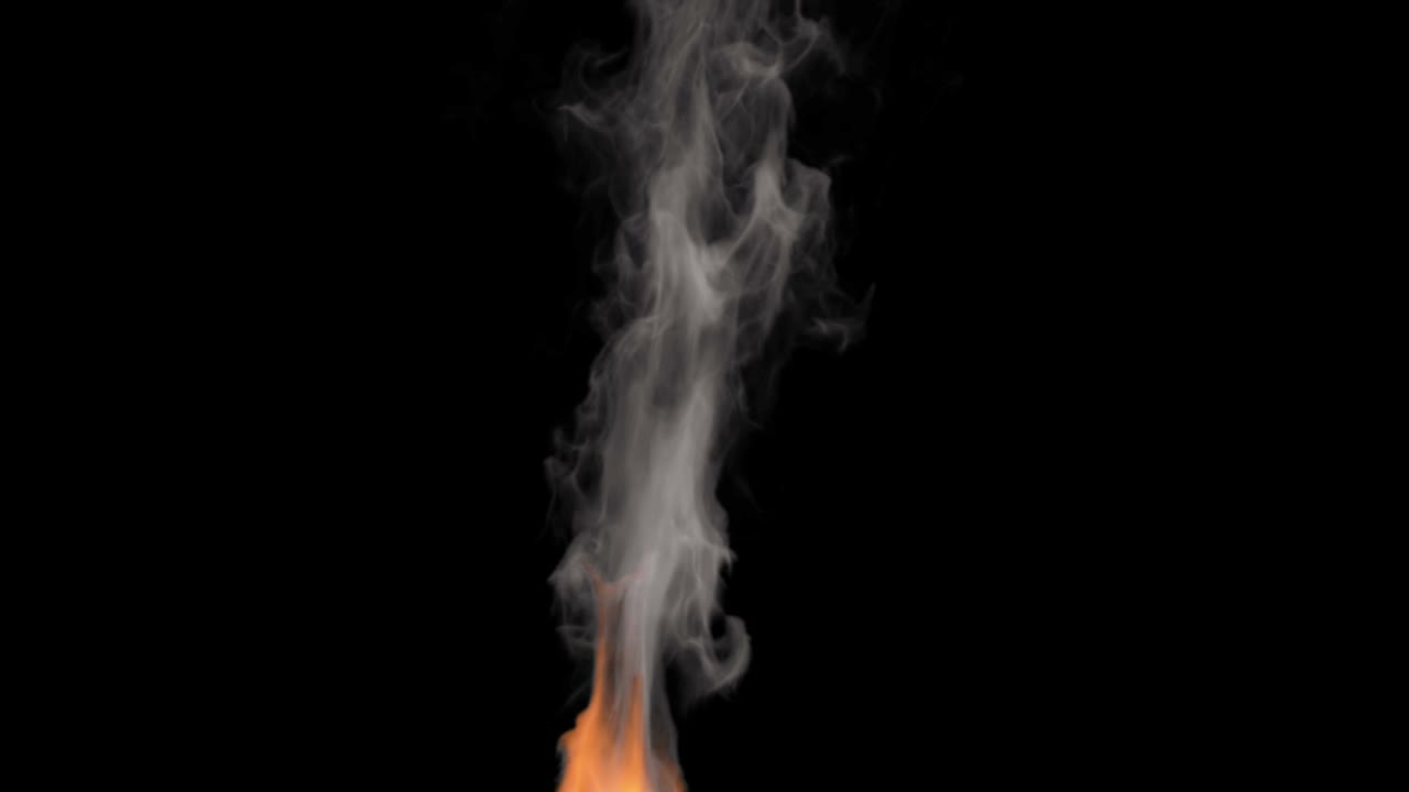 Design di fuoco su sfondo nero. Ripresa macro