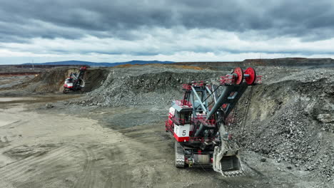 open-pit mine with excavators