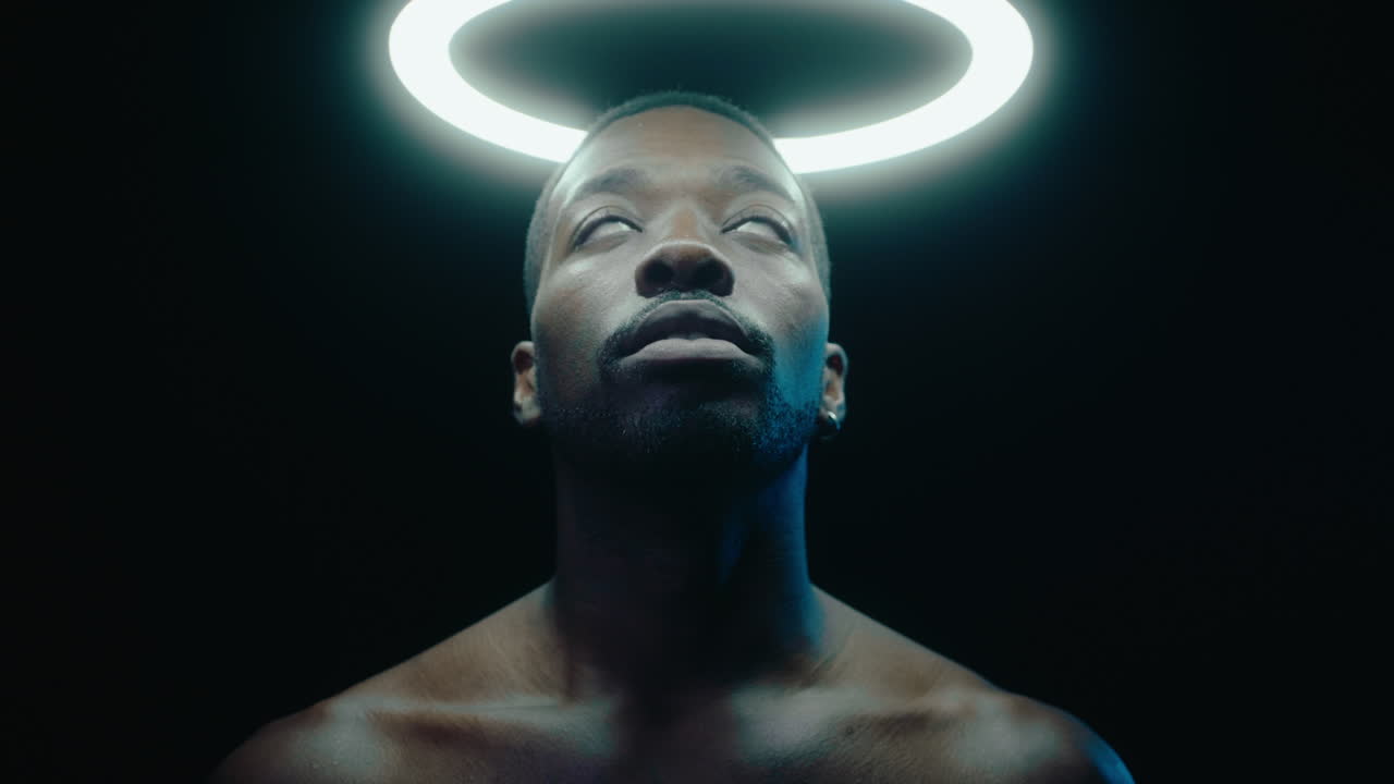 Black Man with Ring Light Nimbus
