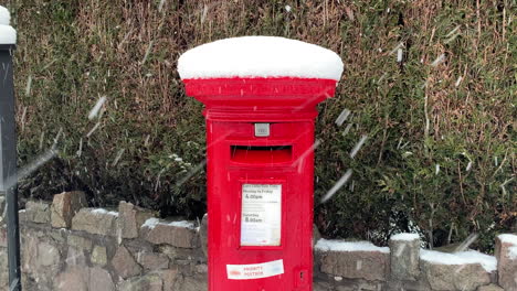 a british red post box for mail