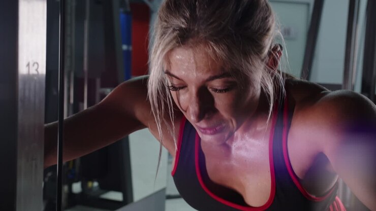 Woman Exercising in a Gym