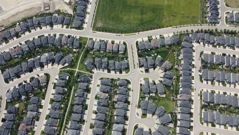 aerial view of a north american residential development in a large city