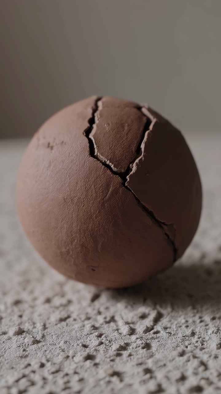 Progression of Cracks in a Clay Sphere