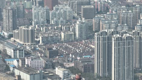 상하이 시내의 주거 건물의 무인기 항공 사진