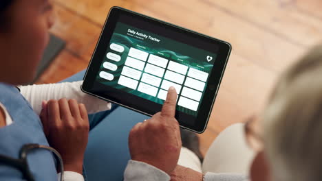 daily activity tracker on tablet