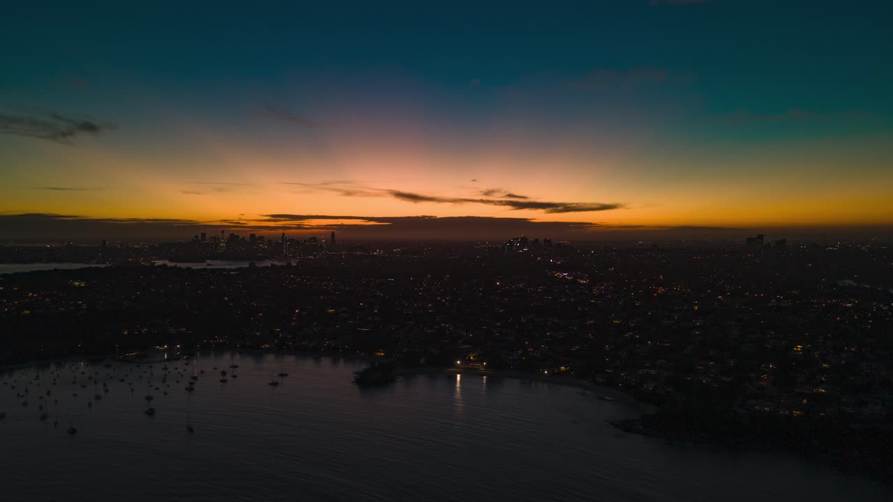 City Wide Drone Hyper-lapse Sunset Sydney Australia