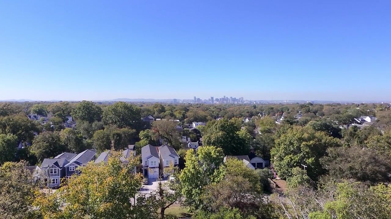 Nashville, USA, Suburban Homes and Green Spaces with City in Background