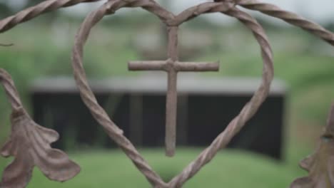 close up of cemetery ornament