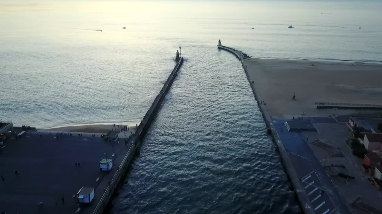 Capbreton Pier Sunset Drone footage