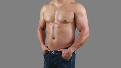 muscular man posing for camera