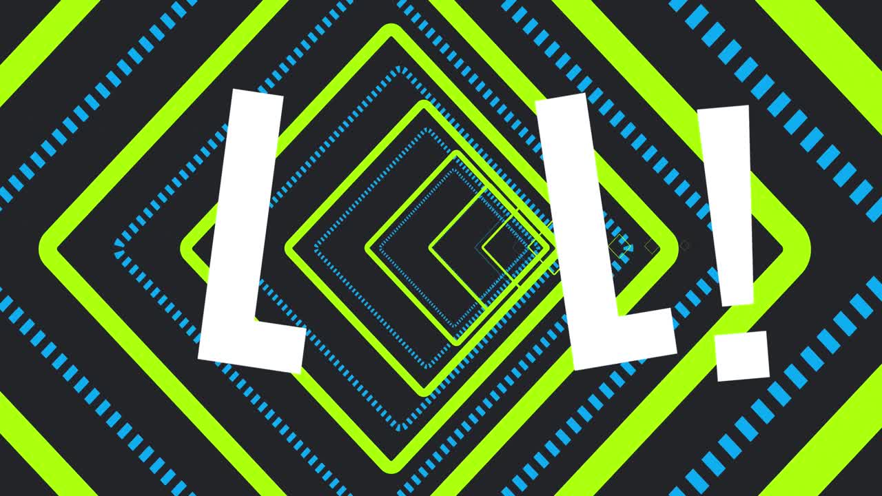 animación de l l texto sobre formas en fondo negro