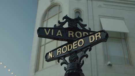Rodeo Drive Street Sign in Cinematic Slow Motion