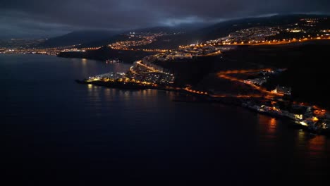 nighttime urban panorama - tenerife, spain