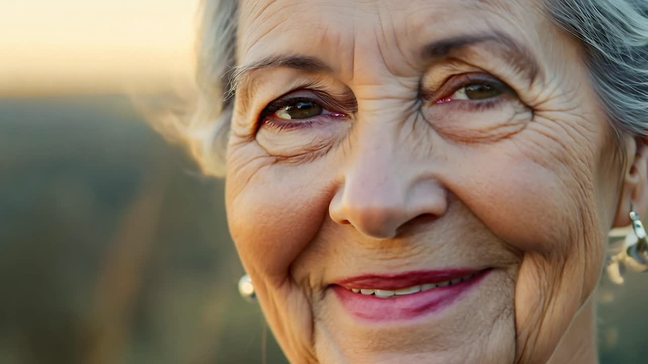 Close Up Portrait of a Smiling Senior Woman