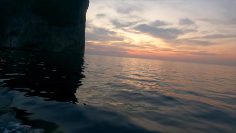 Beautifully-shimmering-water-on-boat-trip-at-sunset-in-Thailand