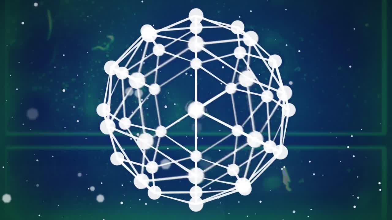 빛나는 반점이 있는 연결의  ⁇ 색 지구의 애니메이션