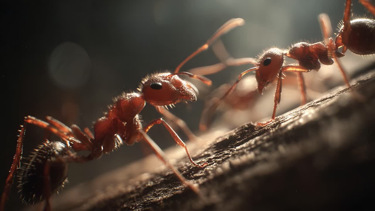 Esplorazione ravvicinata del comportamento delle formiche: osservazione delle loro interazioni e attività in un ambiente di habitat naturale