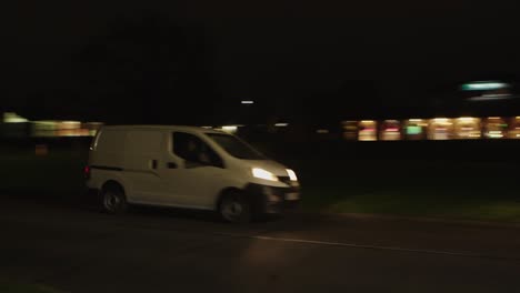 car and van pass-through countryside in the united kingdom