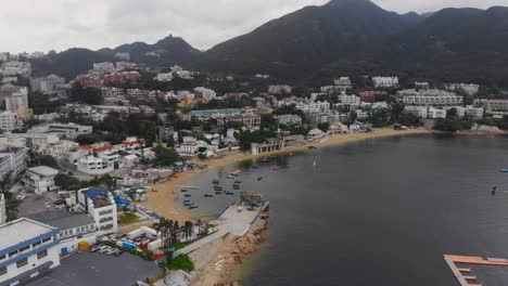 imágenes de drones de la bahía de stanley en hong kong