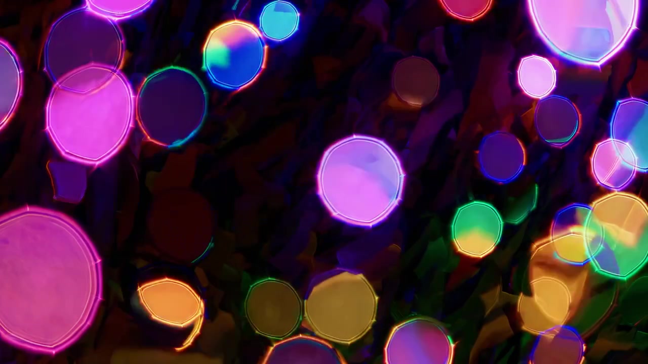 Sfondo astratto dinamico di cerchi bokeh luminosi e colorati