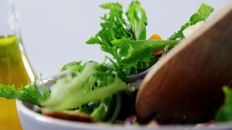 primer plano de la ensalada de mezcla