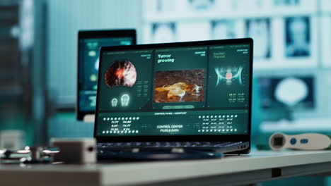 empty medical office equipped with diagnostic tools and blood pressure monitor