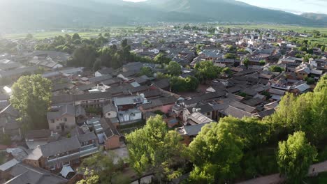 village and fields in shaxi, yunnan, china.