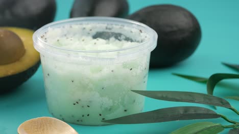 avocado and kiwi seed body scrub for natural skincare