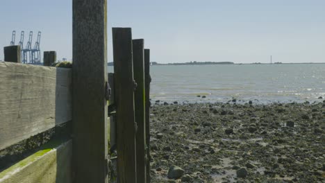 a look at the logistics terminal from behind the remnants of the pier