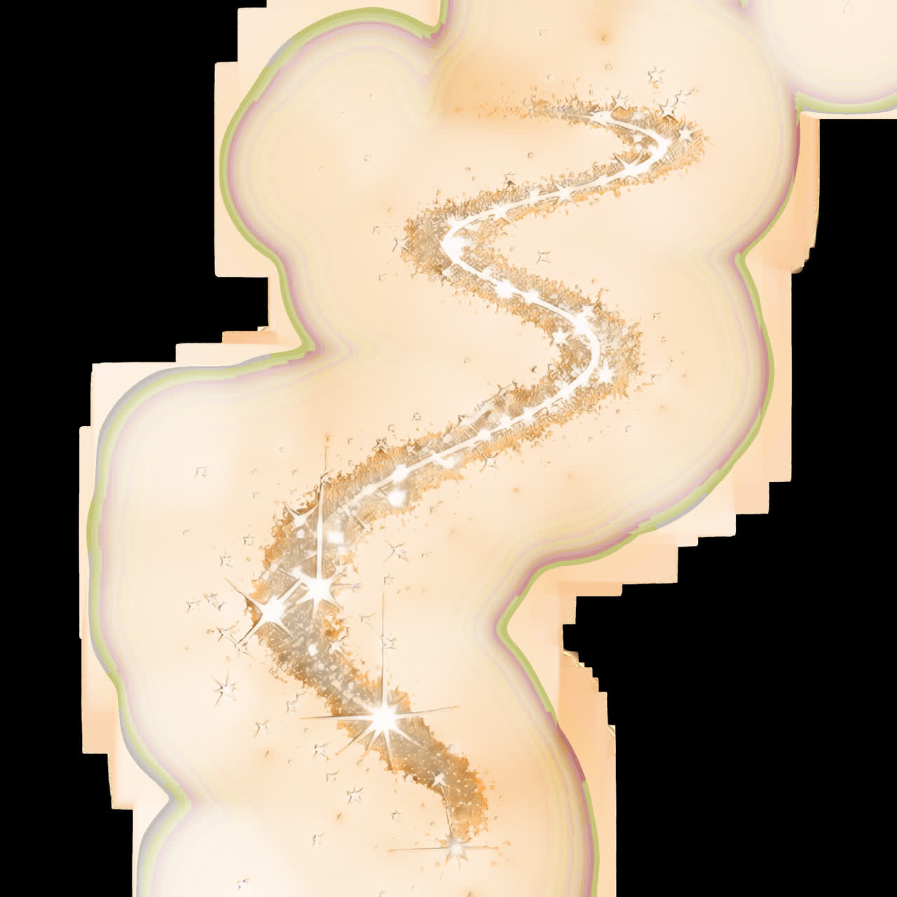 Glowing sparkle trail animated overlay, transparent 4K video, alpha channel, ProRes 4444