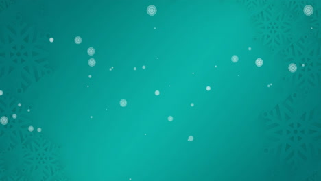 animación de copos de nieve cayendo sobre un fondo verde