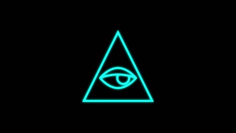 all seeing eye blue color. sign masons. animated magic sign. transparent background