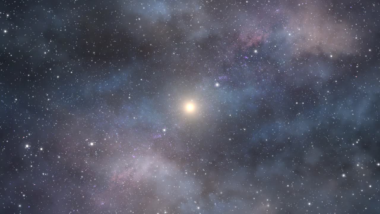 universo, viaje a una estrella brillante en el espacio exterior