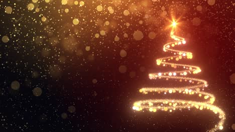 4k red glittering christmas background christmas tree 4k video motion graphic loop background.