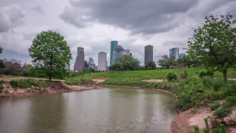 time lapse of cloudy sky over downtown houston