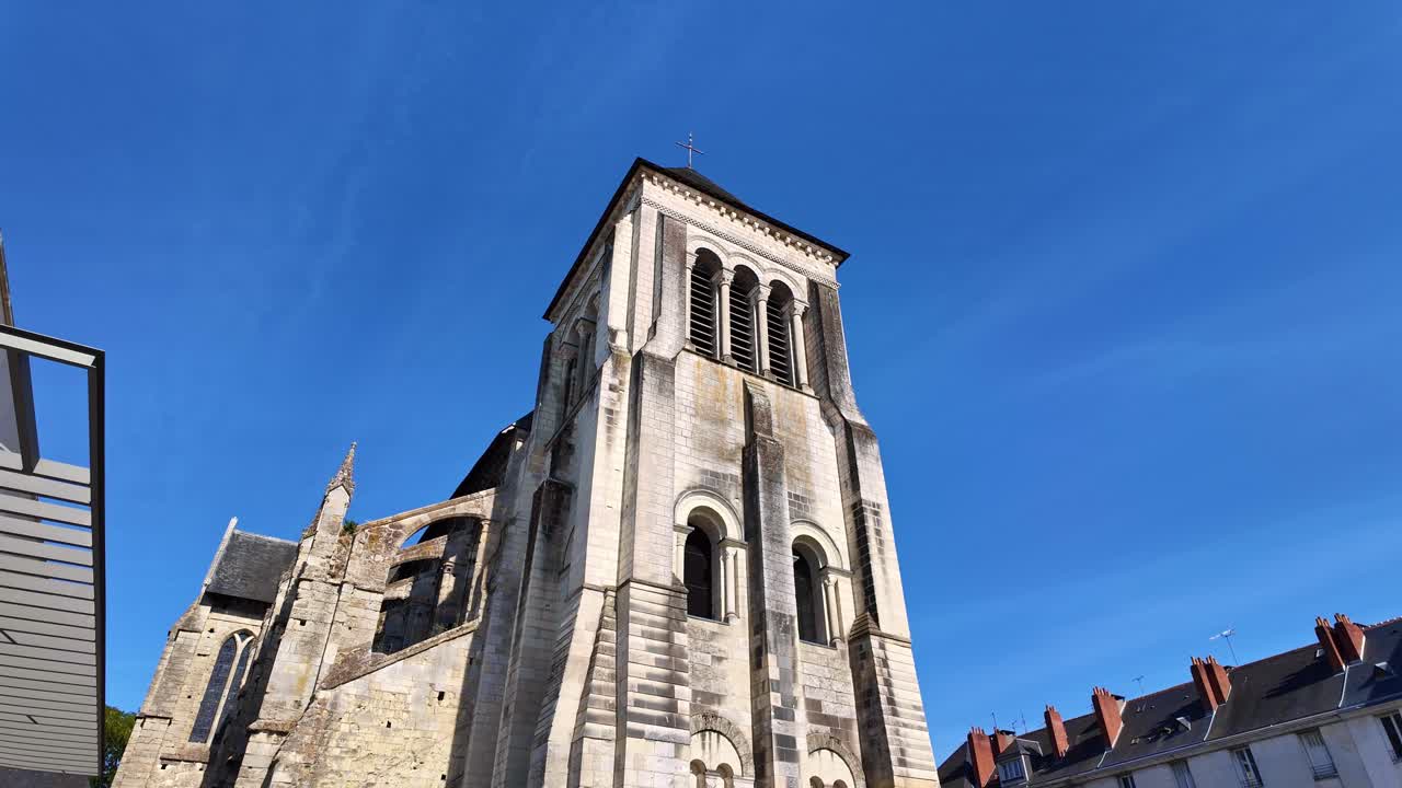 Picturesque Church Exterior with Tower and Blue Sky