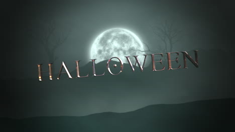 Texto-De-Halloween-Con-Luna-Grande-Y-Bosque-Místico