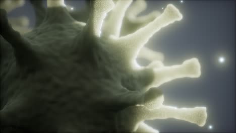 bacterias virus o gérmenes células de microorganismos bajo microscopio con profundidad