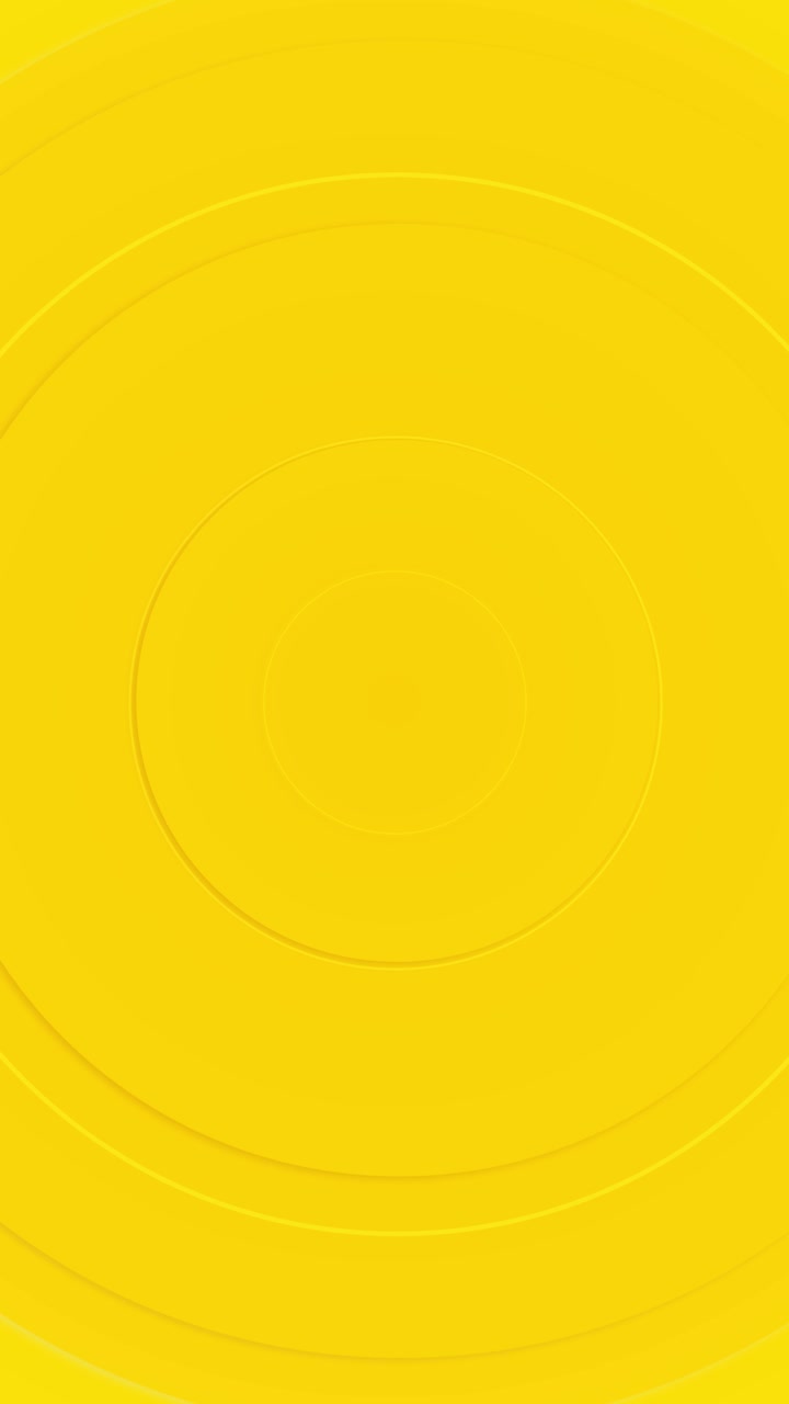 Cincin konsentris kuning minimal, latar belakang geometris bersih dengan kedalaman halus, promo gerakan modern