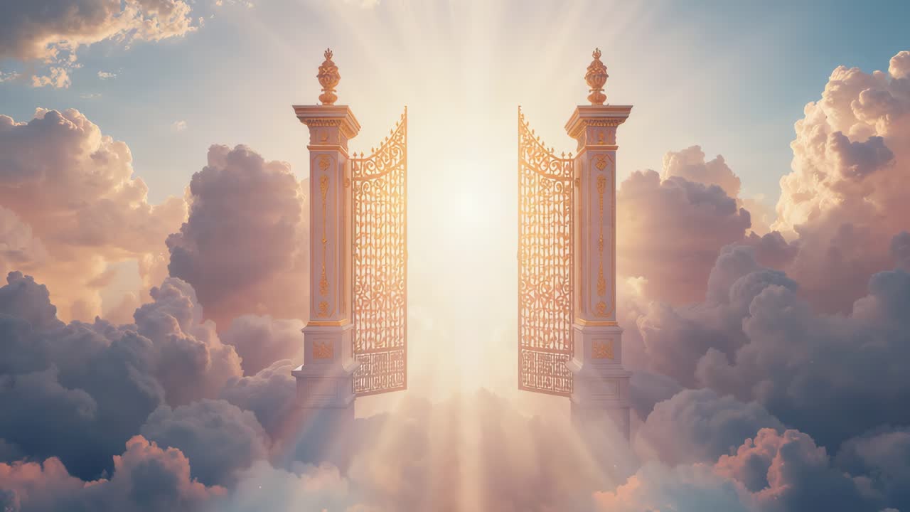Heaven's Gates Amidst Ethereal Clouds
