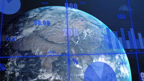 Animación-Del-Procesamiento-De-Datos-Financieros-Sobre-El-Mundo-Sobre-Fondo-Negro