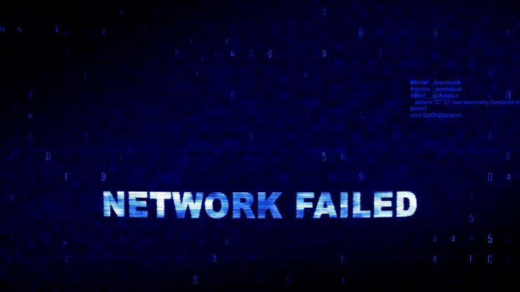 Network Failed Text Digital Noise Twitch Glitch Distortion Effect Error Loop Animation.